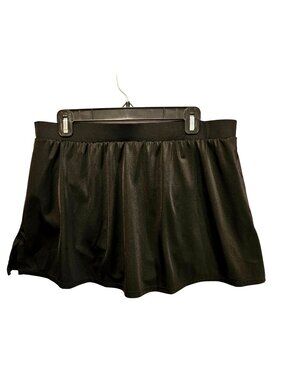 Lands' End Womens Size 14 Swim Bottom Swim Skirt Skirted Black Spandex Blend Str